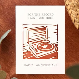 Record anniversary card svg, record Player Card cricut, anniversary Card svg, Funny Card cricut, Digital download,use 0.4 tip black pen