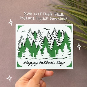 Forest Happy Father's Day Card svg, fathers day cricut, Cricut Joy father’s Day card SVG, Digital download