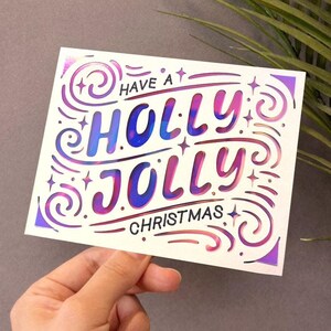 Tarjeta de Navidad alegre y alegre svg, tarjeta de Navidad con alegría de Cricut, tarjeta de regalo de Navidad svg, descarga digital
