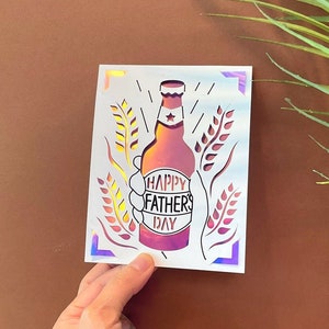 tarjeta del día de los padres de cerveza svg, archivo de corte de tarjeta del día del padre, tarjeta de alegría cricut, plantilla de tarjeta SVG descarga digital instantánea