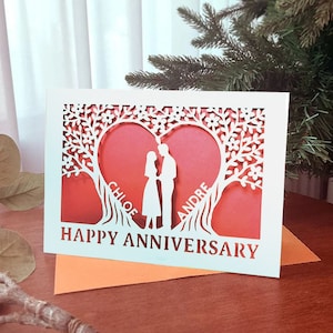 Biglietto di anniversario di matrimonio personalizzato SVG, biglietto cricut anniversario SVG, Love Card SVG, download digitale