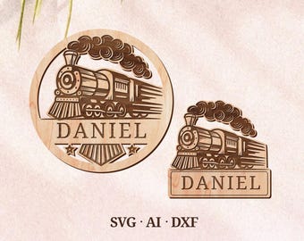 Train name sign svg, kid room name sign svg, Wood sign SVG cutting, instant download