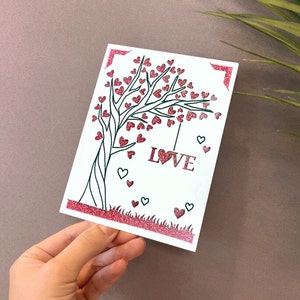 love tree card svg, valentine card svg, Cricut Joy valentines card SVG ,instant Digital Download
