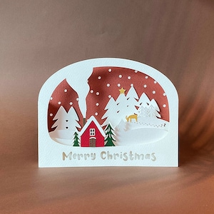 merry christmas Pop up card / Paper craft / 3d card svg / Card Template SVG instant Digital Download