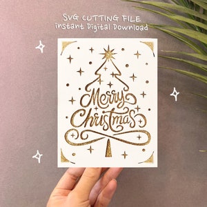 Weihnachtsbaum Karte svg, Weihnachtsbaum svg, Weihnachten Cricut, sofort digitaler Download