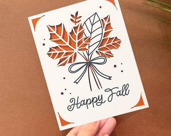 happy fall card svg, autumn Cricut Joy,  instant Digital Download, Cricut Files