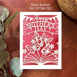 Mors dag-bokskort svg: mamma Cricut-mall (digital nedladdning)