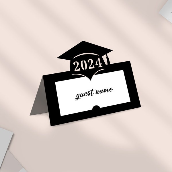 Carte de lieu de remise des diplômes 2024 svg, décorer un svg de table de remise des diplômes, marque-place modèle SVG, téléchargement numérique instantané