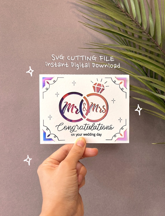 Wedding Ring Card SVG: Cricut Joy Insert (Digital Download)