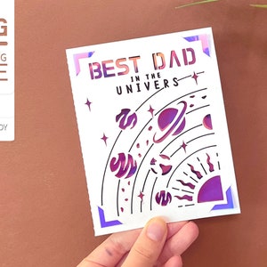 beste Papa im Universum Karte svg, Vatertagskarte svg, Geburtstagskarte für Vater, Cricut Freude Karte, sofortiger digitaler Download