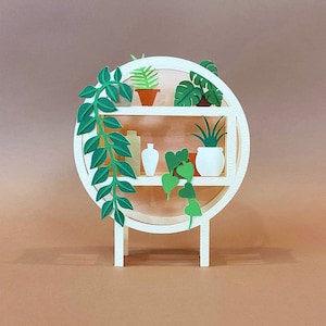 Pflanzen svg, Papier Raumdekor, Papiermodell, Botanische Grußkarten, Kartenvorlage SVG sofort digitaler Download