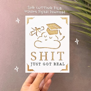 grappige afstuderen kaart svg, cricut joy card, Gefeliciteerd kaart svg, kaartsjabloon SVG, instant digitale download