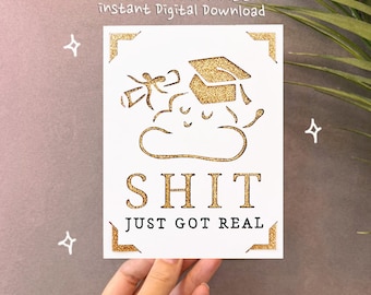 Grappige afstudeerkaart SVG: Cricut Joy-sjabloon (digitale download)