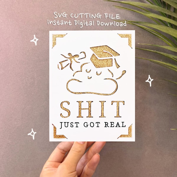 Funny Graduation Card SVG: Cricut Joy Template (Digital Download)