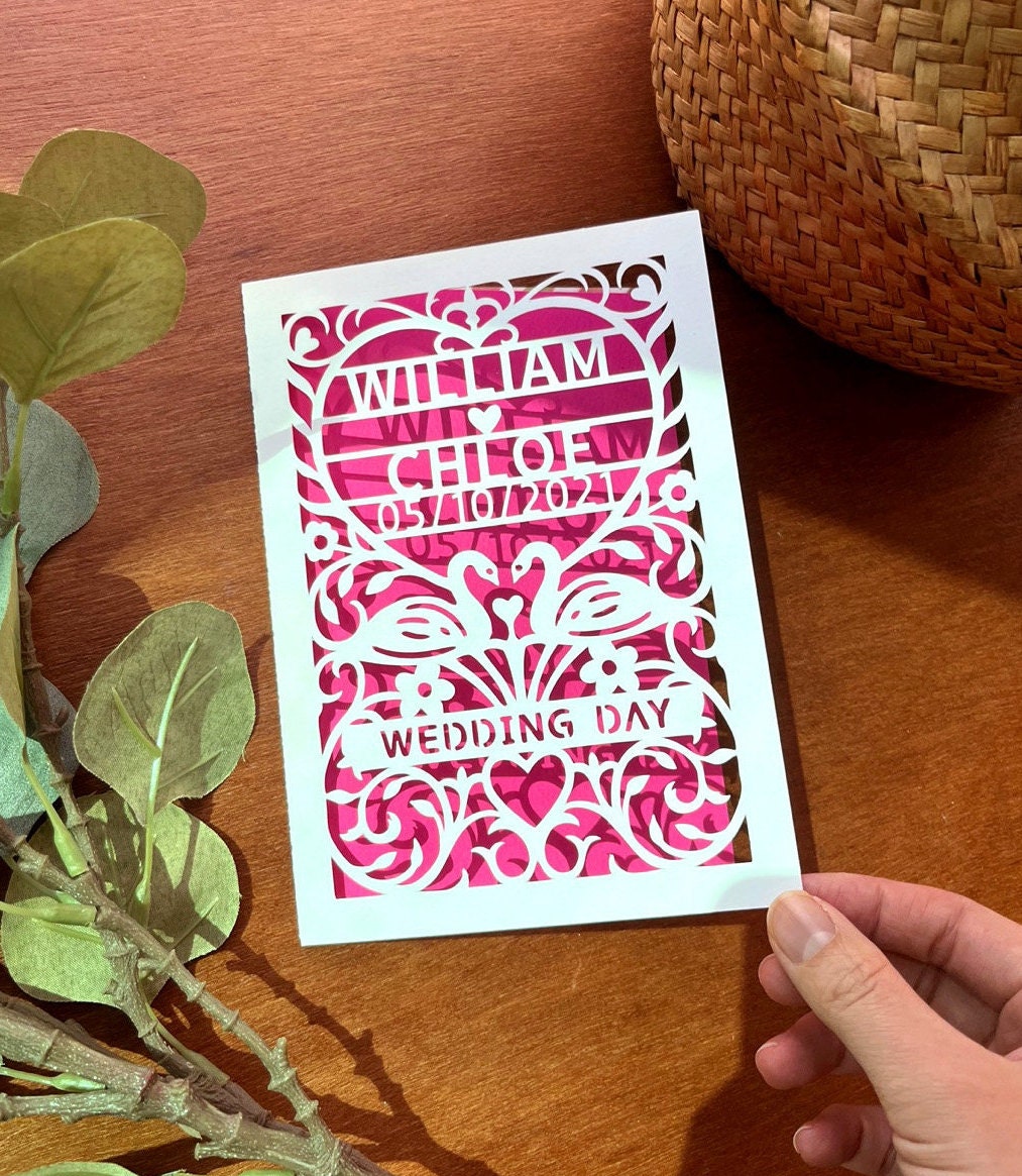 Personalized Wedding Card Svg Wedding Card Template SVG - Etsy