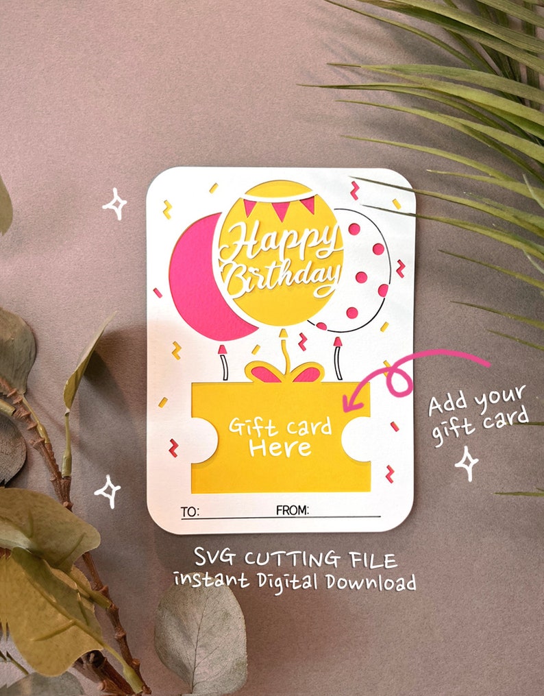 Birthday Gift Card Holder Svg Gift Card Holder SVG Cutting Etsy