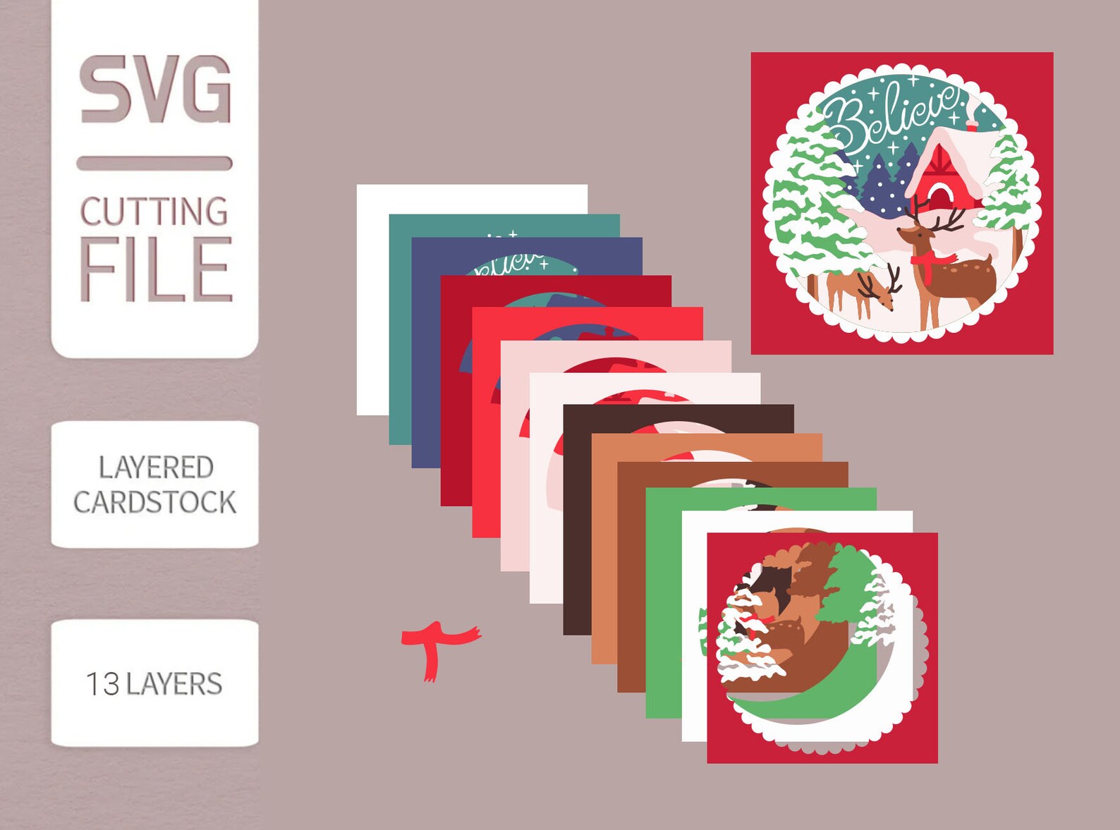 Christmas Shadow Box Svg 3D Christmas SVG Cricut Files Svg Etsy