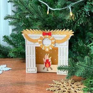 Tarjeta emergente de navidad / tarjeta 3d svg / artesanía de papel svg / Plantilla de tarjeta SVG descarga digital instantánea