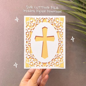 cartão cruzado svg, cartão cristão svg, cartão de alegria cross cricut, modelo de cartão de páscoa SVG, download digital instantâneo