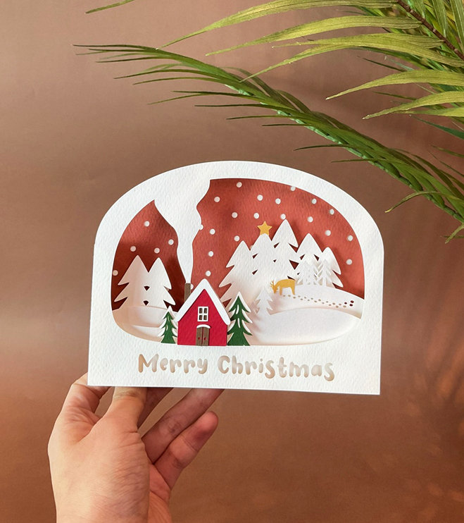 Merry Christmas Pop up Card SVG: 3D Paper Craft Template (digital ...