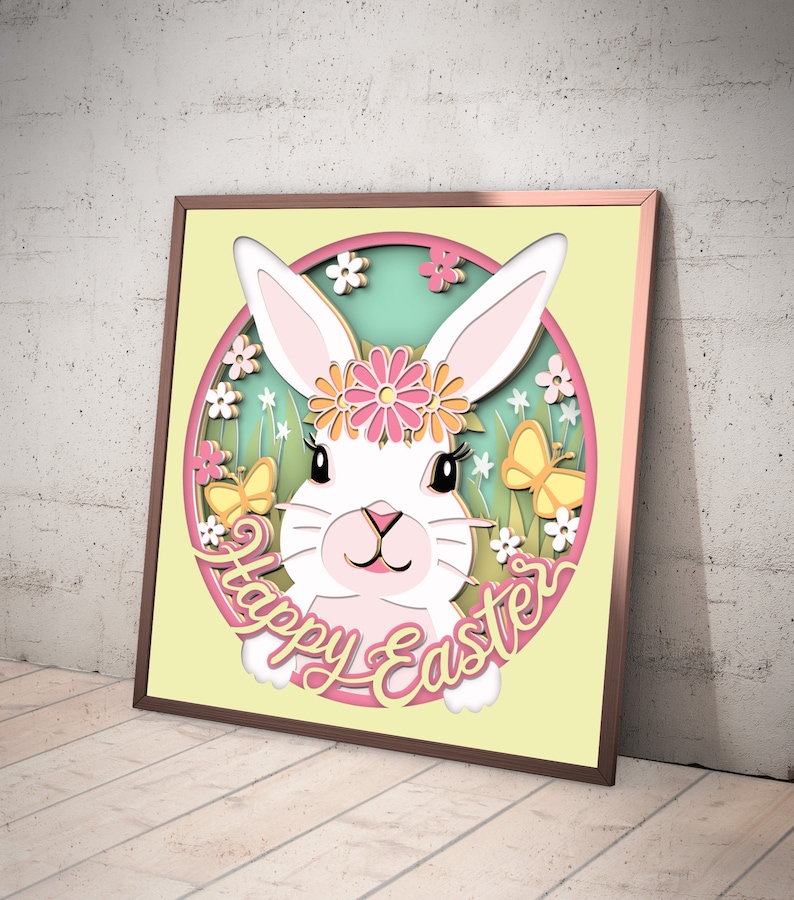 Easter Bunny Shadowbox 3d Easter Svg 3d Bunny Svg Cricut - Etsy