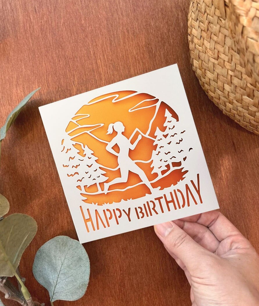 Running Birthday Card Svg Run Birthday Card Running Birthday Etsy UK