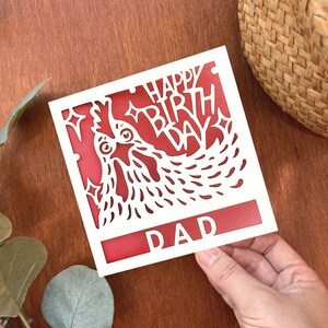 Carte d'anniversaire poulet svg, svg de carte de visite personnalisée, modèle de carte SVG, téléchargement numérique instantané