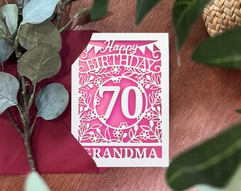 70th birthday card svg, Personalised  name card svg, Card Template SVG, instant Digital Download