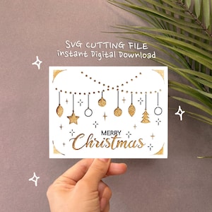Frohe Weihnachten Karte svg, Weihnachten Einlegekarte, Weihnachten Cricut Freude, sofortiger digitaler Download, Cricut Files