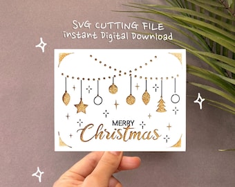 merry christmas card svg, Christmas insert Card, Christmas cricut joy,  instant Digital Download, Cricut Files