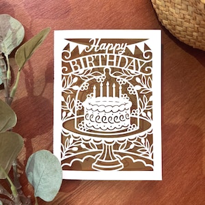 Carte d'anniversaire svg, modèle de carte SVG, fichier coupé carte, téléchargement numérique instantané