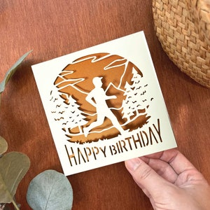 Läufer Geburtstagskarte svg, Mann Geburtstagskarte svg, Cutting-Dateien für Cricut, sofortiger digitaler Download