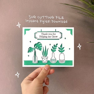 piante Carta insegnante svg, Carta insegnante di ringraziamento svg, carta gioia cricut, download digitale istantaneo