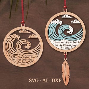Tu me manques plus haut que... / Memorial Suncatcher svg, réutilisation dvd, cd, ornement commémoratif SVG, téléchargement numérique