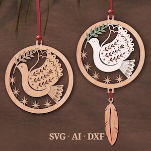 Taube Suncatcher SVG, Umwidmung DVD, CD, Weihnachtsverzierung SVG, Erstkommunion hängende Art SVG, digitaler Download,