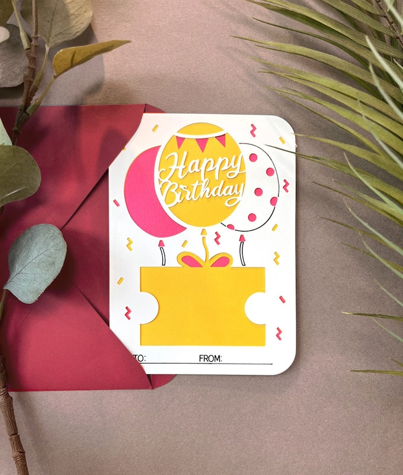 Birthday Gift Card Holder Svg Gift Card Holder SVG Cutting Etsy