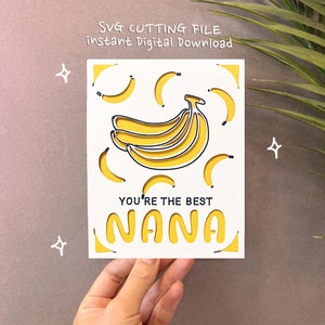 melhor cartão nana svg, cartão da avó svg, cartão engraçado do dia das mães svg, cartão Cricut Joy SVG, download digital instantâneo