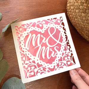 Cartão SVG Sr. e Sra., Cartão de casamento de noiva svg, Cartão de aniversário svg, Arquivo de corte SVG, Cartão de download digital svg