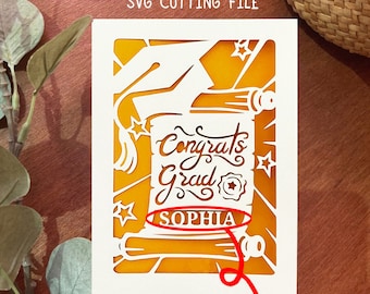 Personalized Graduation Card SVG Template: Papercut Design (Digital Download)