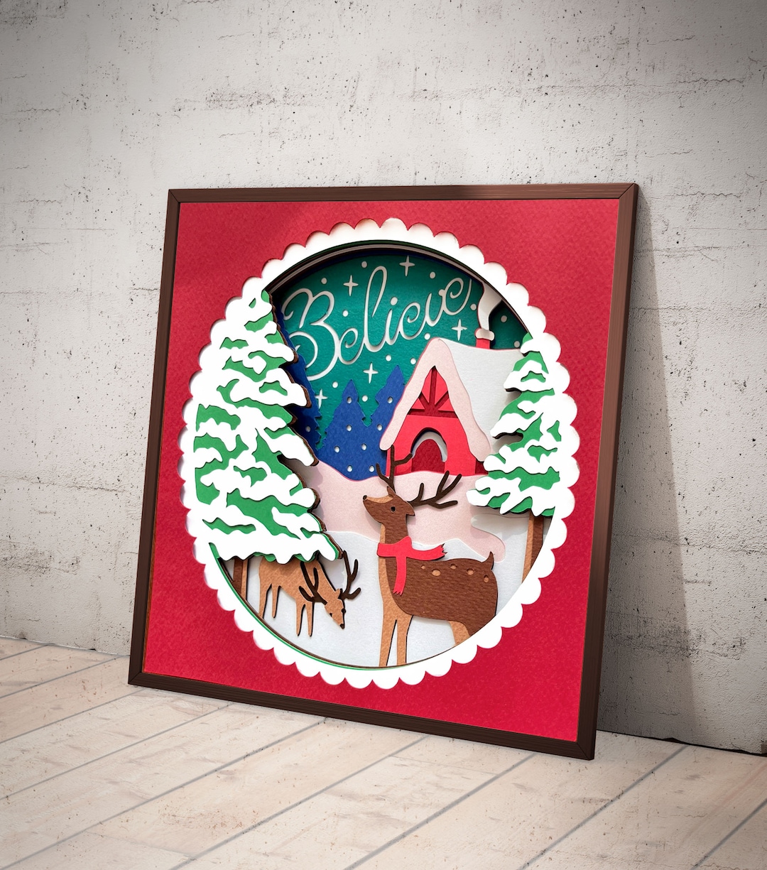 Christmas Shadow Box Svg, 3D Christmas SVG, Cricut Files Svg, Instant