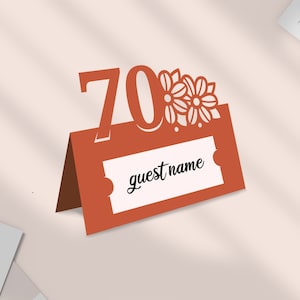 70e verjaardag plaats kaart svg, 70e naam kaart SVG, naam sjabloon SVG, instant digitale download
