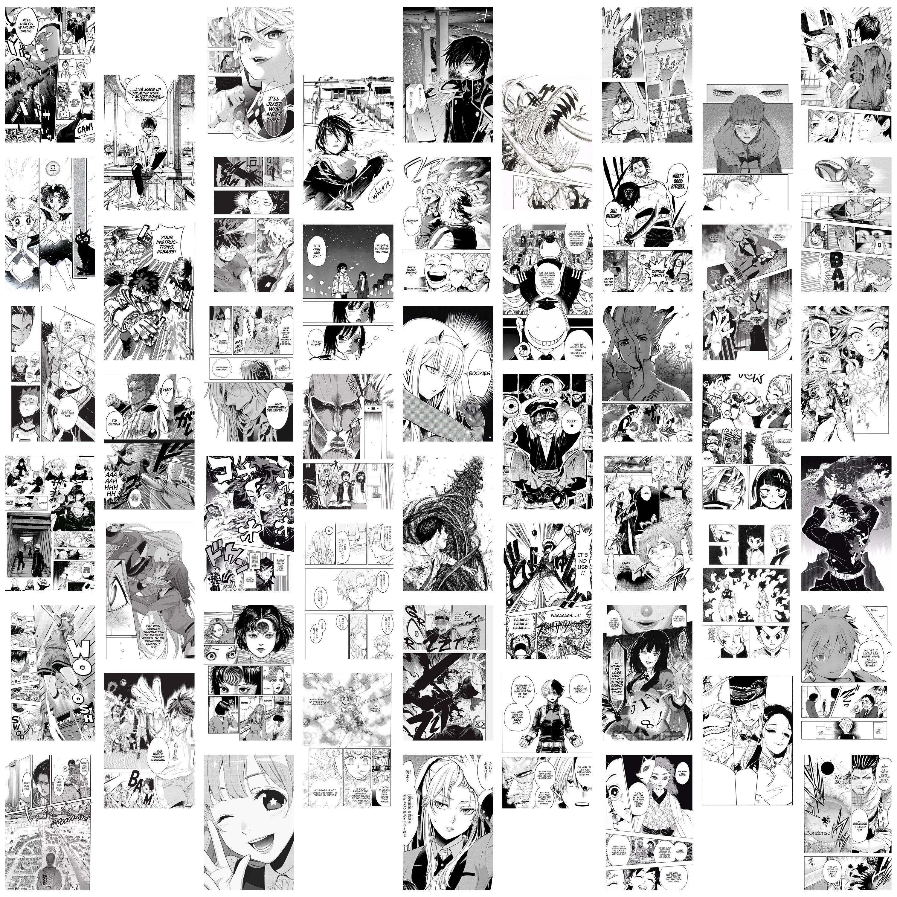 PRINTED 144 PCS Manga Panel Wall Collage Anime Wall Collage -  Israel