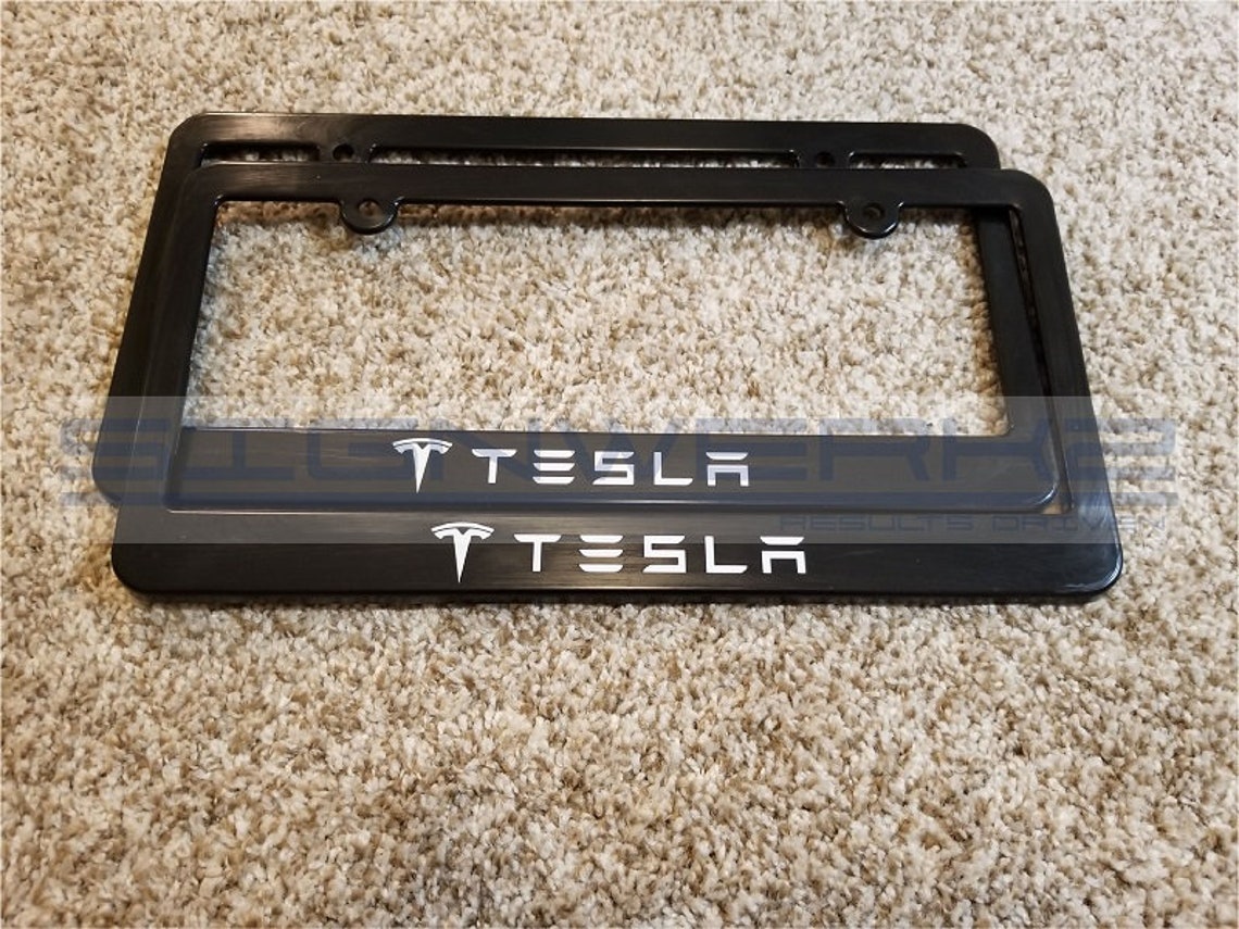 Tesla License Plate Frame New Pair Etsy