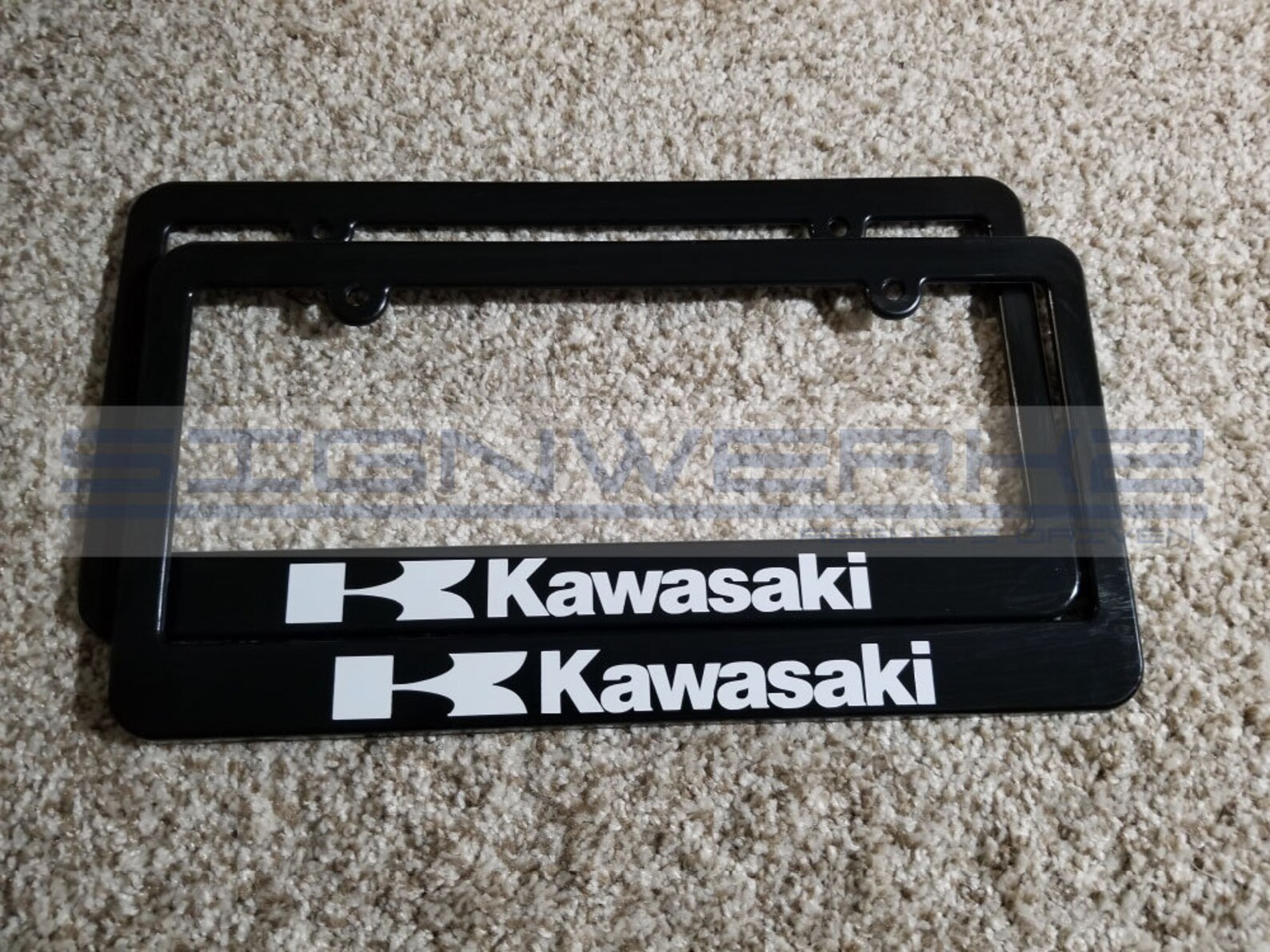 Kawasaki License Plate Frames Style I Pair Etsy
