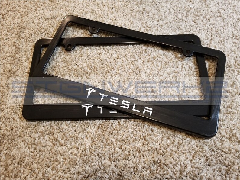 Tesla License Plate Frame New Pair Etsy