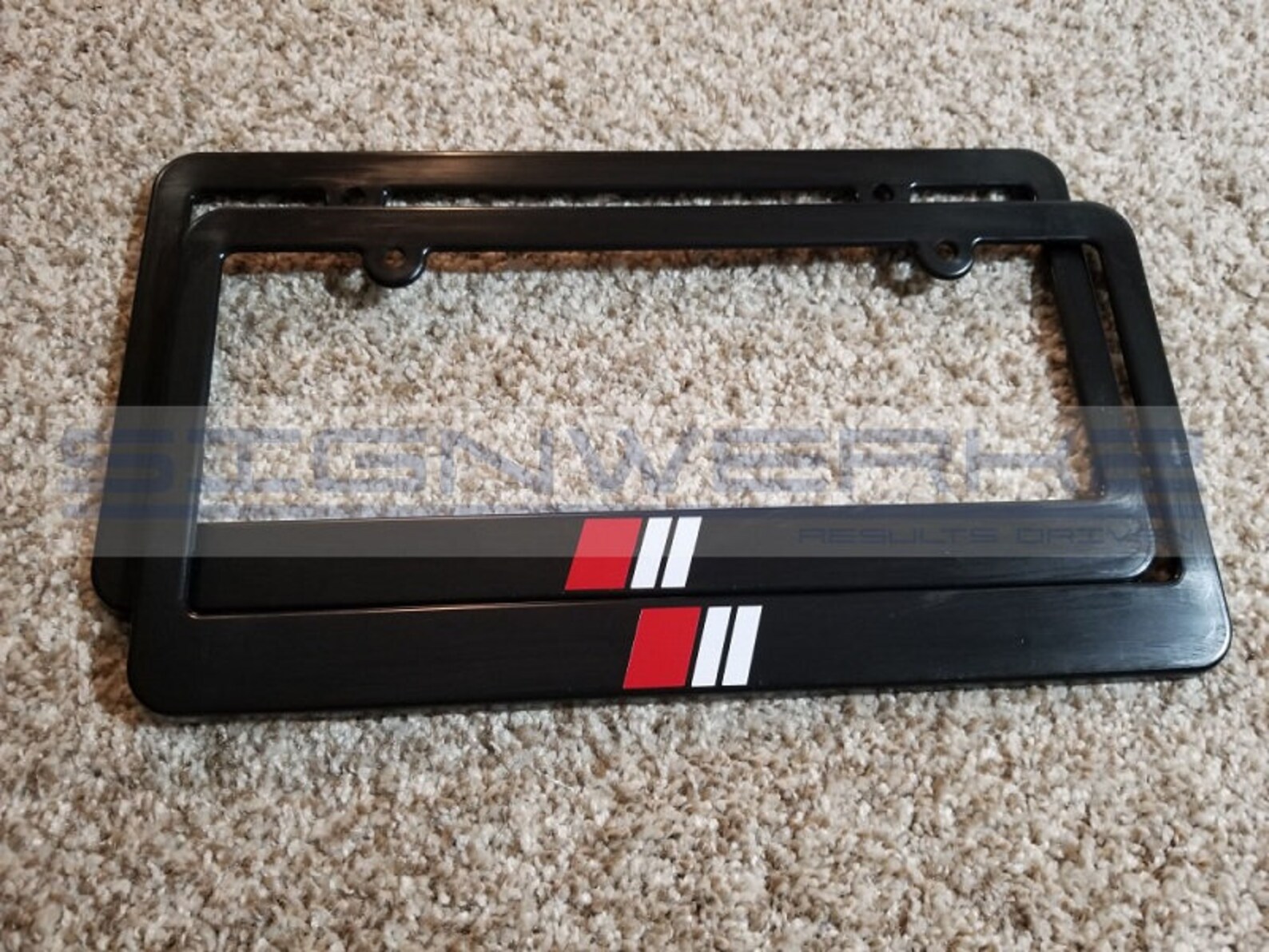 Audi Sport License Plate Frames White/red Pair Etsy