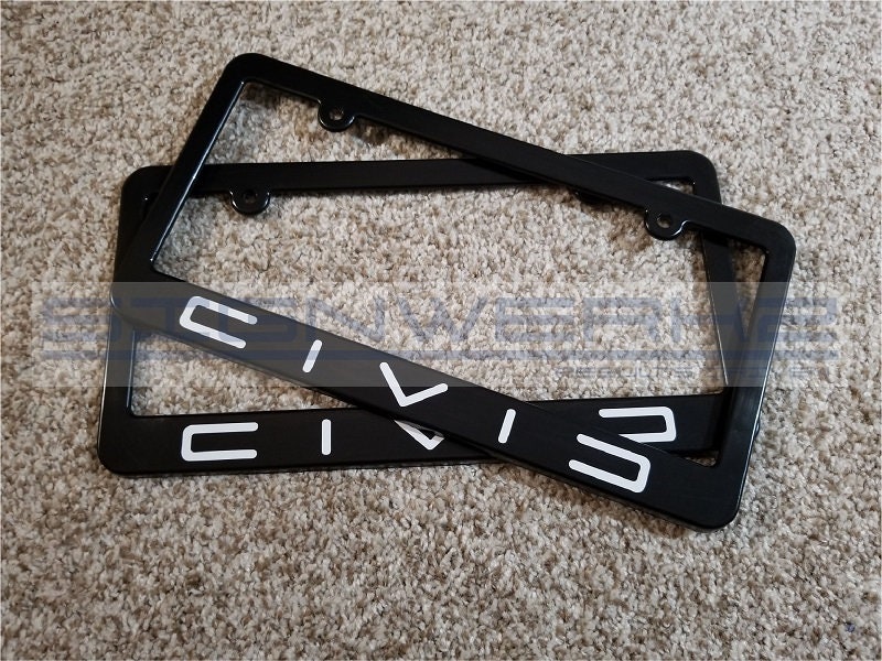 Honda Civic License Plate Frames Style II Pair Etsy