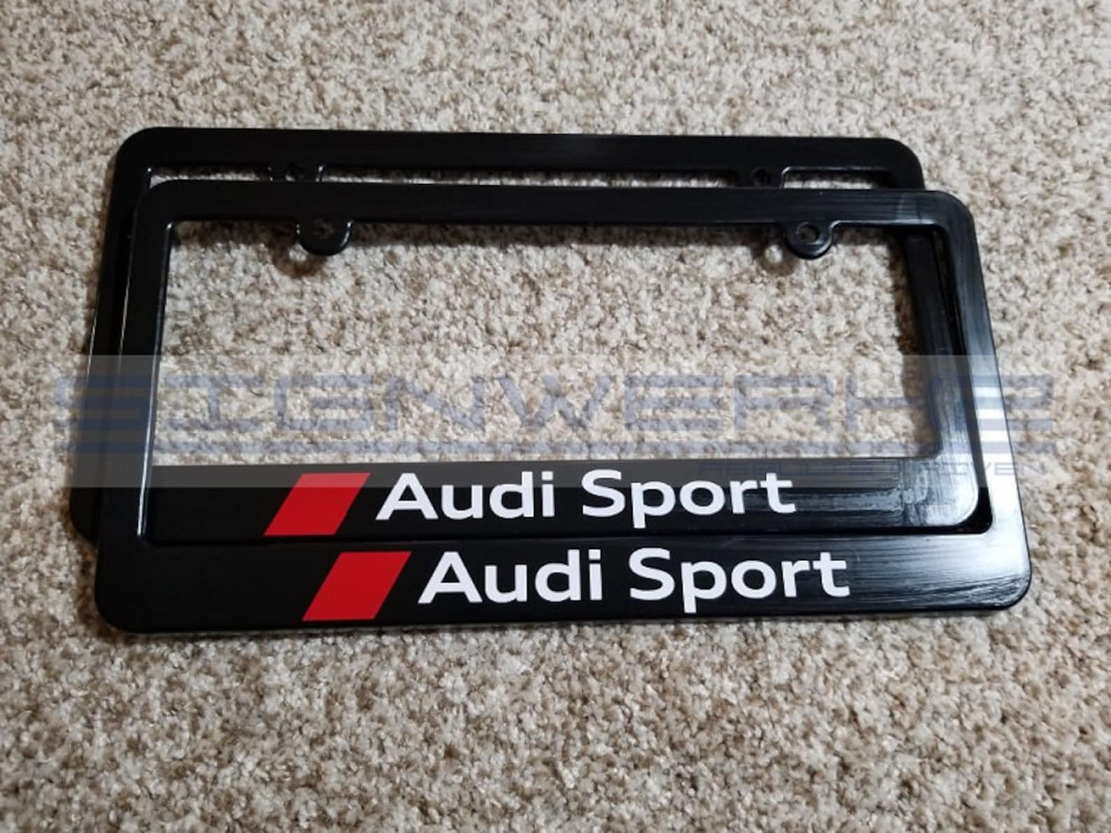 Audi Sport License Plate Frames White/red Pair Etsy