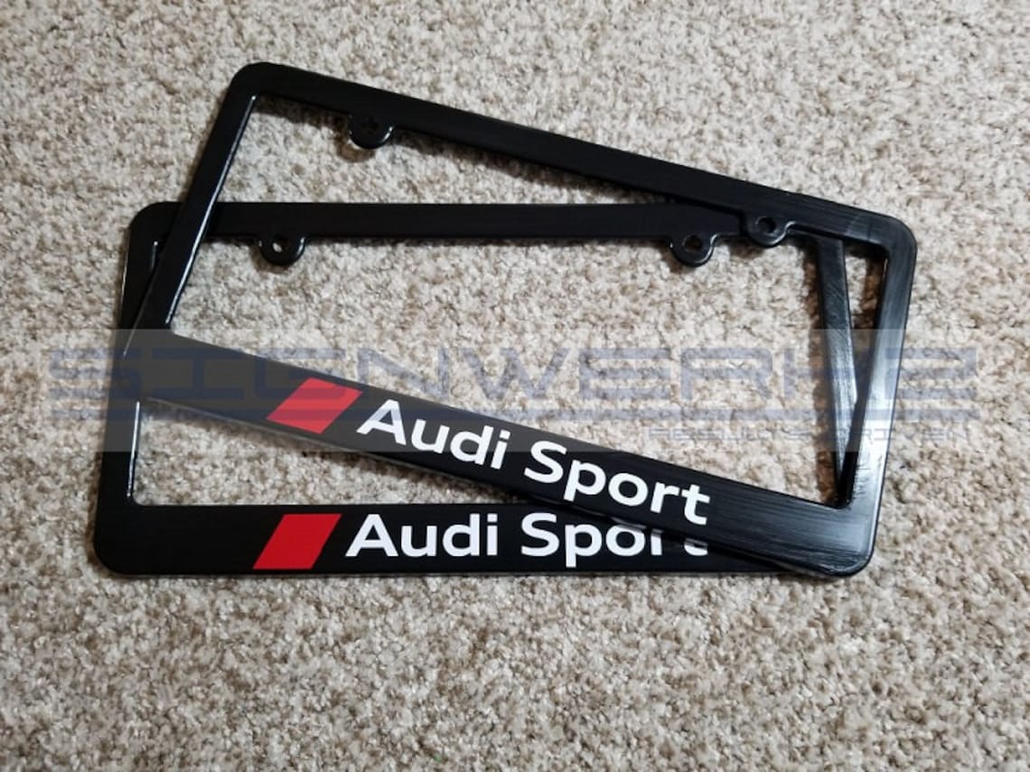 Audi Sport License Plate Frames White/red Pair Etsy