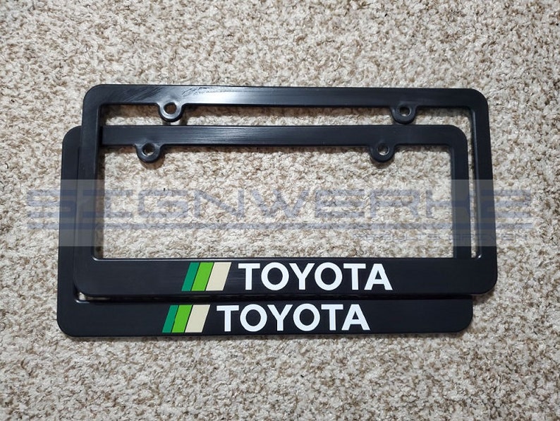 Toyota Retro Stripes License Plate Frame New Toyota Green Etsy